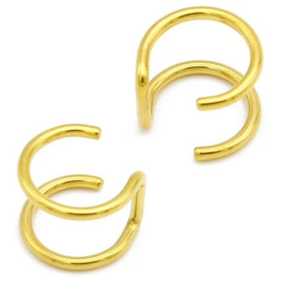 Pair of Double Ear Cuff Clip Earnings Multi Color - Picture 3 of 7